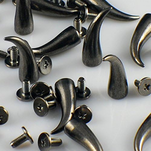 RUBYCA 20 sets 21mm Black Gunmetal Cat Claw Studs and Spikes Metal Screw Back Leather-craft DIY by eART