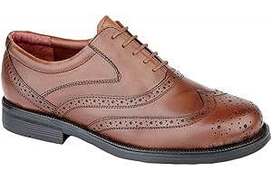 Scimitar Mens Gents Leather Wide Fit Brogues Shoes Size 6-14 Brown