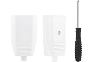 GLIROWY 2 Stücke Eurokupplung Flach, Euro Kupplung 230v Flach,Schuko Kupplung Flach, Eurostecker Flach für Schuko Stecker Flach(Weiß),Kupplung 230V, Geeignet für Tischlampen, Beleuchtungsgeräte.