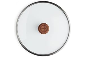 Woll "Eco Logic QXR" szklana pokrywka ze szkła bezpiecznego – okrągła, z drewnianym guzikiem (24)