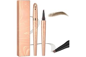 YILLTOY Pack of 2 Magic Microblading Eyebrow Pencil with 4 Micro Fork Tips, Smudge-proof Eyebrow Colour, Provides Natural Looking, Defined Eyebrows (Light Brown)