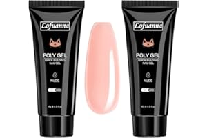 Lofuanna Nude Poly Nagel Gel 15ml ×2, Builder Gel Nagelverlängerung Gel für Techniker Starter DIY Salon Kunst Nägel (Poly gel Nude)
