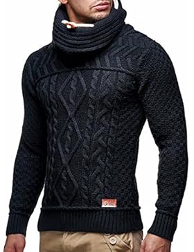 LEIF NELSON Herren Strickpullover LN7025N