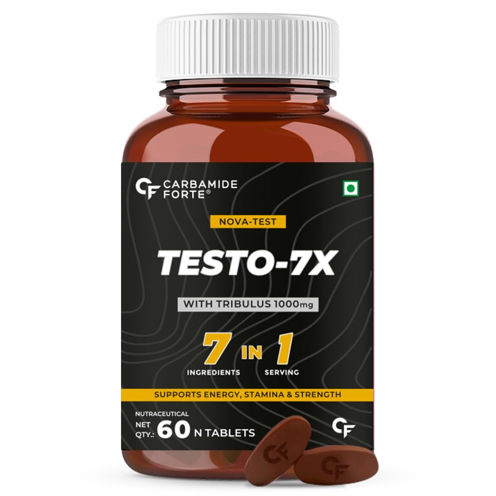 Carbamide Forte Testosterone Supplement Capsule for Men with Tribulus 1000mg, Ashwagandha, L-Citrulline & Kaunch Beej 60 Veg 