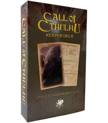 Chaosium Call Of Cthulhu Keeper Decks 2nd Edition – 4 Jeux De 48 Cartes (PNJ, Phobies, Armes, événements) – Aide De Jeu Pour MJ Horreur