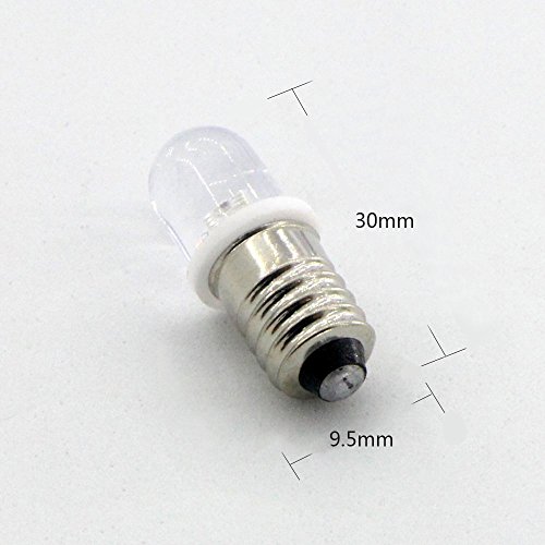 GutReise 10pcs e10 3v 4.5v 6v 12v 24v spot led birne lampen warm weiß ,gelb ,blau, grün, rot ,kalt weiße + 10pcs e10 basis (24 v, Warm – weiß) - 5