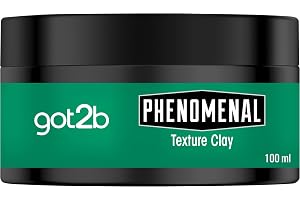 got2b Phenomenal Texture Clay Hold 5 (100 ml), hårvax för män ger en fenomenal, matt barbershop stil, lämplig för kortare hår, vegansk formel