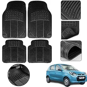 Cabix Standard PVC Car Floor Mat Foot Mat for Maruti Alto 800 , Black (Set of 4)