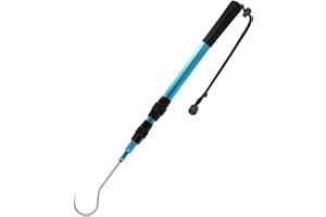 SANLIKE SAN LIKE Telescopic Fish Gaff with Stainless Sea Fishing Spear Hook Tackle, Saltwater Offshore Ice Tool Aluminium Alloy Pole, Soft EVA Handle