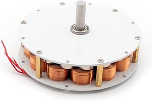 LeTkingok 104x25mm Mini Générateur de Disque, Générateur de Noyau de Fer Générateur AC Triphasé Multipolaire Magnétique à Basse Vitesse Max 100W 100V 6A