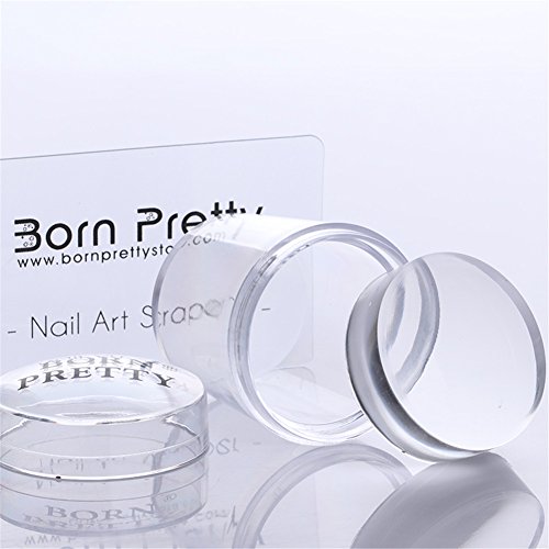 Born Pretty 4cm XL Clear Marshmallow Silicone Jelly Stamper with Cap Nail Art Stamper Scraper #26498