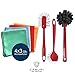 Produktbild 3 Spülbürsten (rot) / 12 Microfaser Tücher | (15-teilig) CABURIclean Set. Nr. 4 | 3 x Bürsten und jeweils 4 x 3 Mikrofaser (30x30) in blau (Böden), grün (Glas/Spiegel), orange (Küche/Bad), rot (Multi)