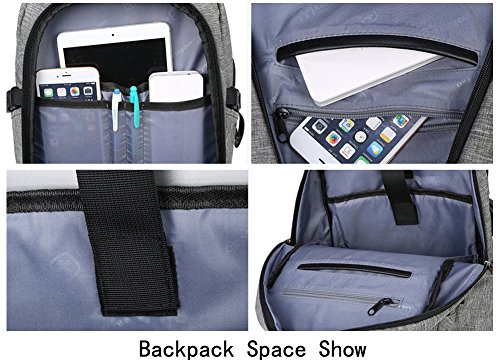 TREKOO Laptop-Rucks  cke Damen Herren f  r 15 6 zoll Notebook Tasche mit USB Ladeport Stylishe Leichtgewichtiger Business Rucksack Cityrucksack f  r B