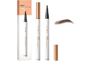 YILLTOY 2 Stück Magischer Microblading Augenbrauenstift mit 4 Mikrogabelspitzen, Wischfester Augenbrauenfarbe, Sorgt für Natürlich Aussehende, Definierte Augenbrauen (Dunkelbraun 2 Stück)