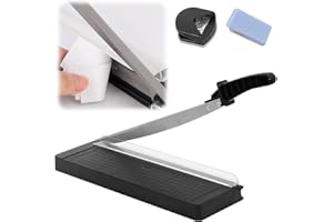 LOMUG Papierschneider A4, 3-in-1 Manuell Papierschneidemaschine mit Eckenabrunder und Stanzer, 8 Blatt Schneidleistung, Schneidemaschine für Papier Etiketten Fotos Karten