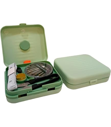 Amaxiu Mini Reise Nähset, luxuriöses tragbares Näh Reparaturset mit faltbarem Leder Organizer Etui, anfängerfreundliches Heimwerker Handnähzubehör mit Faden, Schere, Nadel, Knopfstiften (grün Amaxiu Mini Reise Nähset, luxuriöses tragbares Näh Reparaturset mit faltbarem Leder Organizer Etui, anfängerfreundliches Heimwerker Handnähzubehör mit Faden, Schere, Nadel, Knopfstiften (grün