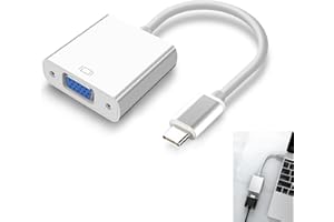 XATGIOUY USB C to VGA Adapter, Thunderbolt 3/4 to VGA Adapter, USB 3.1 Male to Female Converter for iPhone 16 15 Pro/Max, MacBook Pro/Air, iPad, iMac, Dell, XPS, Surface Book 3, HP X360, Projector