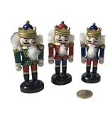 3 Stück hochwertige Holz Nussknacker 8cm Soldaten König Dekoration Figuren König Soldat Weihnachtsdekoration Weihnachtsschmuck Advent von MEIERLE & Söhne