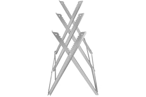 YIMING Chevalet de Sciage Pliable en Acier Chevalet Sciage avec 3 Supports de Bois Dentelés pour Tronçonneuse ou Scie à Main Charge Jusqu'à 100 kg