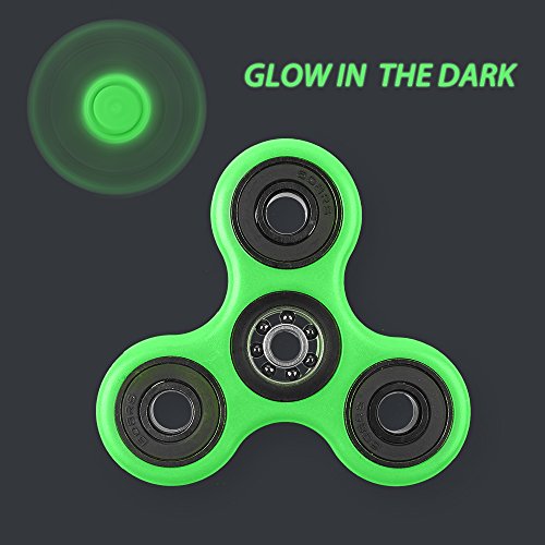 JouerNow EDC Luminous Glowing Spinner Fidgety Handhold High Speed Ceramic Bearing Toy Finger Relax Game Stress Anxity Relief Gift Perfect For Adult Kids Children Green