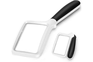 TOBEGIGA Faltbare Handlupe mit Licht, 3-Fach rechteckige Leselupe Groß mit dimmbarer LED für Zeitung, Bücher, Kleingedrucktes, Geschenk für Senioren mit Makuladegeneration Schwache Sehkraft