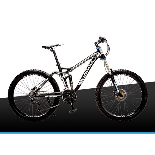 LightInTheBox Mountain Bike Radfahren 24 Speed 26 Zoll/700CC 60mm Herren / Unisex Erwachsene EF51-8 Double Disc Bremse Suspension ForkFull Suspension – Schwarz - 2