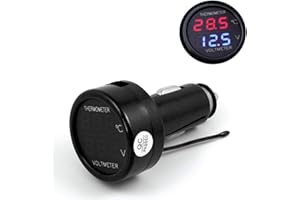 GOFORJUMP Digital Auto Voltmeter Thermometer Temperatur Meter Batterie Monitor Rot Blau Led Dual Display 2 In 1 DC 12 V 24 V Auto Voltmeter