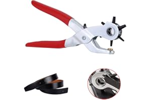 GEWU Leather Hole Punch Belt Puncher Heavy Duty Revolving Plier Tool Hole Punch Set for Belts Watch Bands Straps Pet Collars Saddles Shoes Fabric DIY Home or Craft Projects