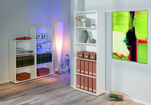 Links 13500040 Regal weiß Bücherregal Wandregal Aktenregal Büroregal Büro Wohnzimmer 4 Böden - 2