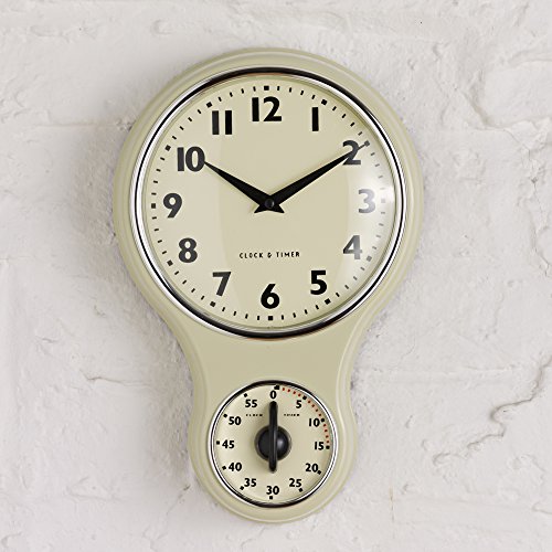 ProCook Retro-Wanduhr mit Timer, creme, dunkel - 2
