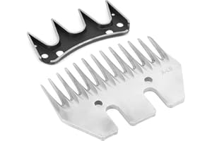 YUNSEITY Lames de Cisailles pour Moutons, Lames de Rechange pour Tondeuses à Laine pour Chèvres en Acier Inoxydable, pour Chèvres, Moutons, Bovins(13-tooth straight blade)