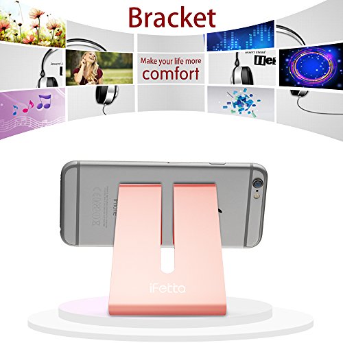 Ifecco Handy Halterung iPhone Ständer Aluminum Handy Ständer Telephone Ständer für Android Smartphone iPhone 7/6/5S/5 Galaxy S4/S5 (rose golden) - 5