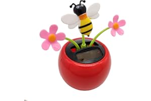 ZHOUBAA ZHOUBA Funny Solar Power Dancing Car Decor Solar Powered Swing Dancing Flower Bee Toy Home Car Ornament Decoration Gifts