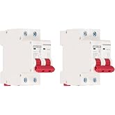 2pcs 1000V DC 20A 2P Home Overload Protection Air Switch Fuse for Residential Lighting Solar PV Distribution Lines