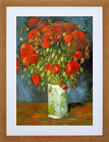 Wee Blue Coo Painting Van Gogh Vase Red Poppies Framed Wall Art Print