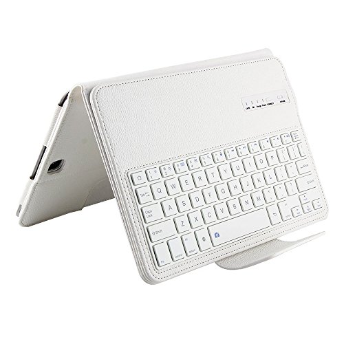 KVAGO Samsung Tab S2 9.7 Tastatur mit Hülle Abnehmbare Wireless Bluetooth QWERTY Tastatur Stilvolle PU Leder Flip Cover Stand Up Schutzhülle mit Tastatur für Samsung Galaxy Tab S2 SM-T815 SM-T810 + Displayschutzfolie + Eingabestift—Weiß - 6