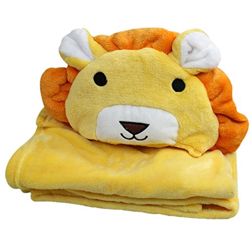 Happy Cherry Baby Infant Newborn Animal Bathrobe Cloak Wraps Coat Hoodie - Yellow lion