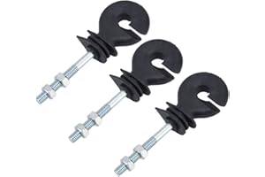 LYRLODY Aislante de Valla Eléctrica, 50 Piezas M6 Clavos de Aislamiento de Valla Electrónica Roscados Aislante de Valla Eléctrica Tornillo en Aislador para Cría de Animales 9,5 Cm