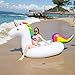 Produktbild KKAAEE zwei Erwachsene Aufblasbar Einhorn Luftmatratzen Pool Schwimmen Pool-Partys Float Spielzeug Aufblasbare Spielzeug Mit Schnellen Ventilen PVC Aufblasbarer Schwebebett für Pool-Partys (aufblasbare Einhorn) Großer Super big 108.3inches*47.3inches*55.2inches (275CMx120CMx140CM)