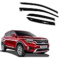 Kunj Autotech Door Visor Wind Rain Deflector Black Compatible for KIA Seltos 2019 Onward Set of 4 Pieces