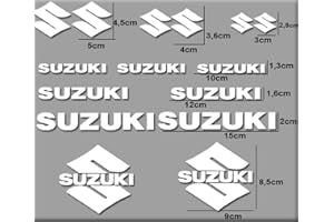 AUFGEKLEBT Lot d'autocollants moto RGSX Suzuki R169 - Avec logo - En vinyle - Blanc