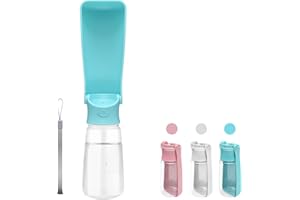 PETCOOZ Trinkflasche Hunde für Unterwegs 550ml, Hundetrinkflasche für unterwegs 180° Faltbar, Tragbar Haustier Trinkflasche Wassernapf, Auslaufsich Wasserflasche für Gehen Wandern Reisen, Blau