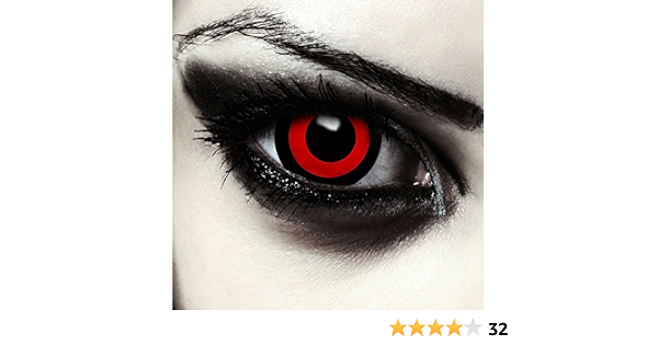 Designlenses Lenti a Contatto Colorate Nero e Rosso Pauroso 17 Millimetri  Mini sclera Occhio Pieno Senza diottrie per Halloween Saw Bambola Costume +  Gratis Caso di Lenti Modello Tokyo Ghoul : Amazon.it: