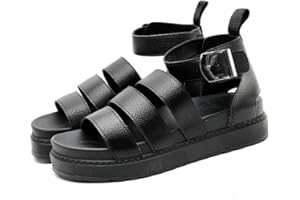 PMUEI Women's Platform Fashion Sandals Ankle Strap Walking Chunky Wedge Ladies Gladiator Sandals