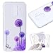 Produktbild Yobby Niedlich Hülle für Samsung Galaxy A6 Plus 2018,Kristall Klar Bunt Motiv Handyhülle Weich TPU Durchsichtig Silikon Extra Dünn Kratzfest Schutzhülle-Lila Löwenzahn