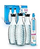 Sodastream Promopack Zylinder mit Glaskaraffe (1 x CO2-Zylinder für 60L und 3 x 0,6L Glaskaraffe, Karaffe Glas, für Crystal und Penguin Wassersprudler, spülmaschinenfest) Reservepack Sodastream Promopack Zylinder mit Glaskaraffe (1 x CO2-Zylinder für 60L und 3 x 0,6L Glaskaraffe, Karaffe Glas, für Crystal und Penguin Wassersprudler, spülmaschinenfest) Reservepack