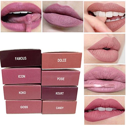 ROMANTIC BEAR Matt Non-stick Cup Wasserdicht Lipgloss+Lipliner Stift Set - 3
