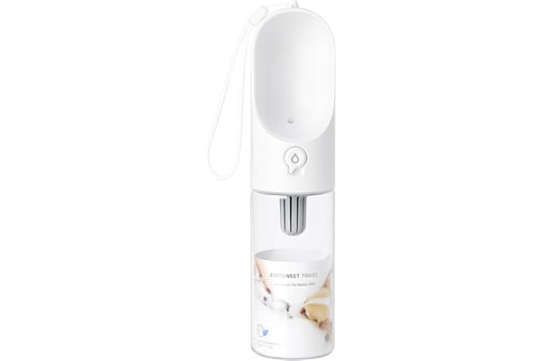 PETKIT Eversweet Distributeur d’Eau, Gourde pour Chien de Voyage pour Animal Domestique, BPA-Free,Antibactérienne,400ml (Blanc)