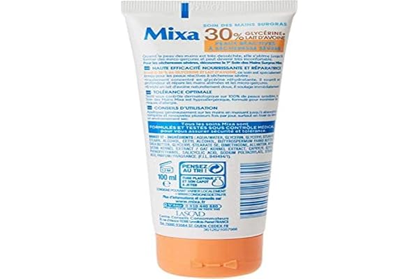 Mixa Intensif Peaux Sèches - Soin des Mains Surgras pour Peaux Réactives à Sécheresse Sévère - 100 ml