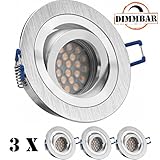 hochvolt led einbaustrahler geringe einbautiefe Hochwertiges 3er Einbaustrahler-Set mit LED Leuchtmittel GU10